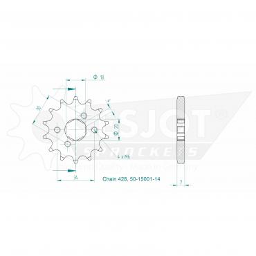 ESJOT Front sprocket 14 Z