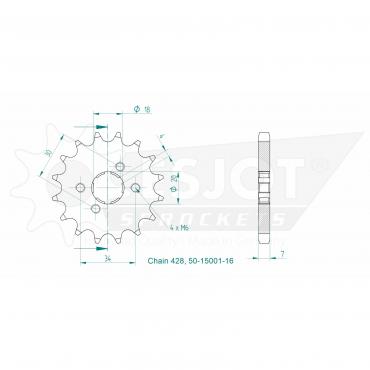 ESJOT Front sprocket 16 Z