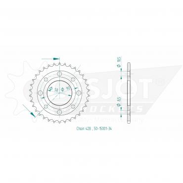 ESJOT Sprocket steel 34 Z