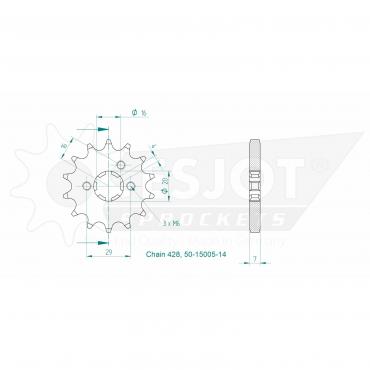ESJOT sprocket (428) 14 Z