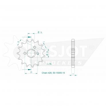 ESJOT Front sprocket (428) 15 Z