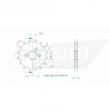 ESJOT sprocket (428) 16 Z