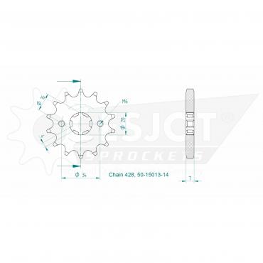 ESJOT Front sprocket 14 Z