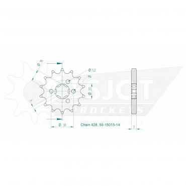 ESJOT Front sprocket 14 Z