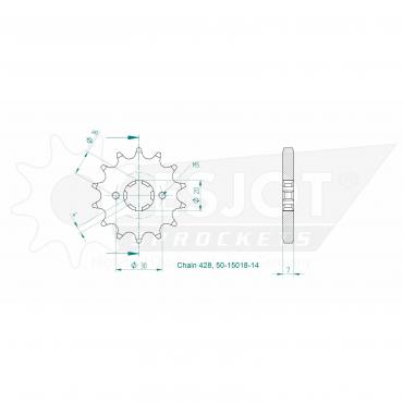 ESJOT Front sprocket 14 Z