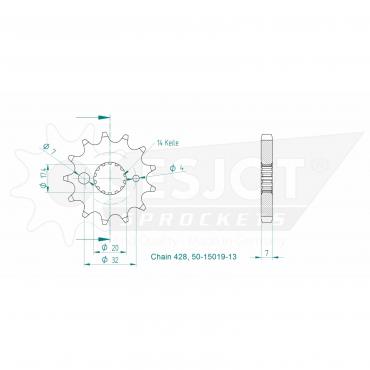 ESJOT Front sprocket (428) 13 Z