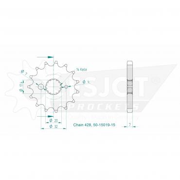 ESJOT Front sprocket (428) 15 Z