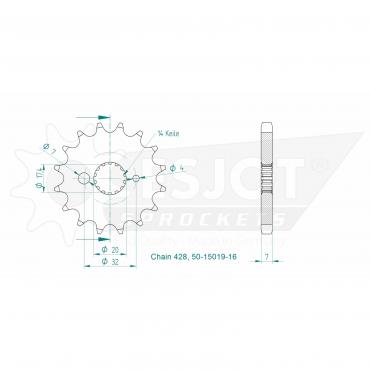 ESJOT Front sprocket (428) 16 Z
