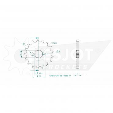 ESJOT Front sprocket (428) 17 Z
