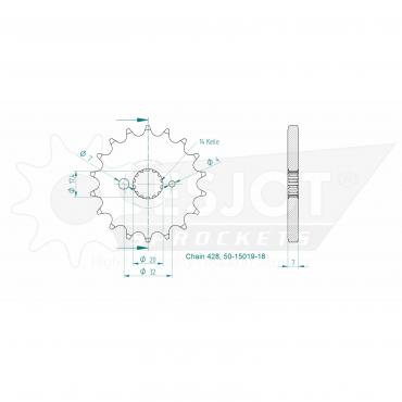 ESJOT Front sprocket (428) 18 Z