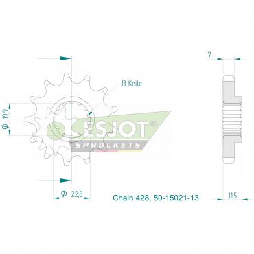 ESJOT Front Sprocket 13 Z