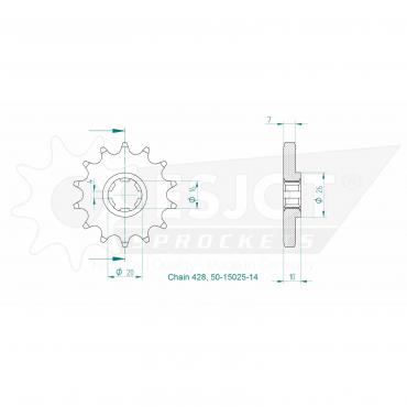 ESJOT Front sprocket 14 Z