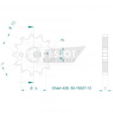 ESJOT Front sprocket 13 Z