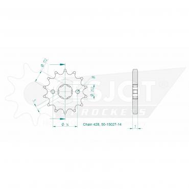 ESJOT Front sprocket 14 Z