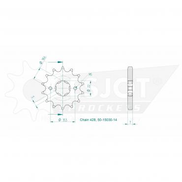 ESJOT Front sprocket 14 Z