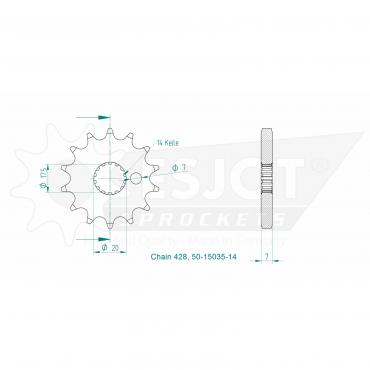 ESJOT Front Sprocket 14 Z