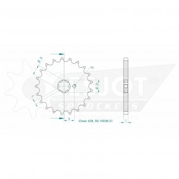 ESJOT Front Sprocket 21 Z