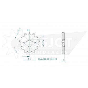 ESJOT Front sprocket 14 Z