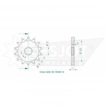 ESJOT Front sprocket 14 Z