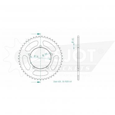 ESJOT Sprocket steel 49 Z silver