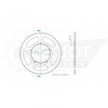 ESJOT Sprocket steel 52 Z silver