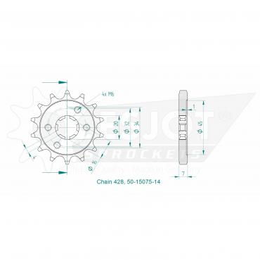 ESJOT Front Sprocket 14 Z