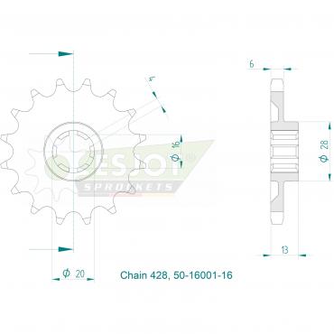 ESJOT Front Sprocket 16 Z