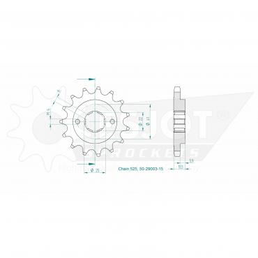 ESJOT Front sprocket 15 Z