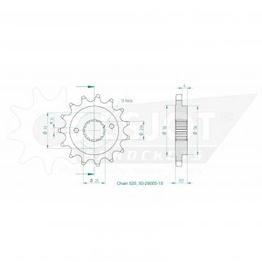 ESJOT ront sprocket 15 Z