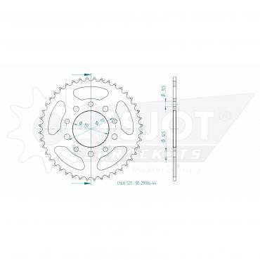 ESJOT Sprocket steel 44 Z silver