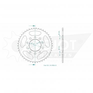 ESJOT Sprocket steel 45 Z