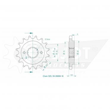ESJOT Front sprocket 16 Z