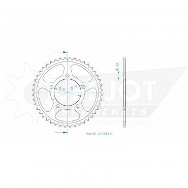 ESJOT Sprocket steel 44 Z