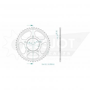 ESJOT Sprocket steel 45 Z