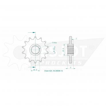 ESJOT Front Sprocket 14 Z