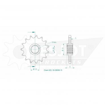 ESJOT Front sprocket 15 Z
