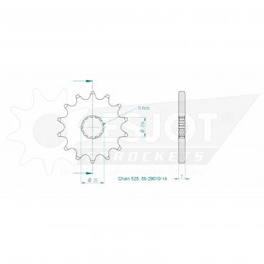 ESJOT Front Sprocket 14 Z