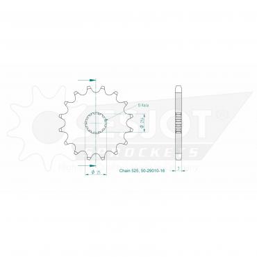ESJOT Front sprocket 16 Z