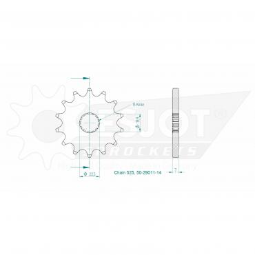 ESJOT Front sprocket 14 Z