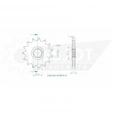 ESJOT Front Sprocket 15 Z