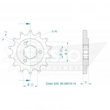 ESJOT Front Sprocket 14 Z