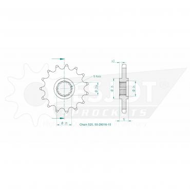 ESJOT Front sprocket 15 Z