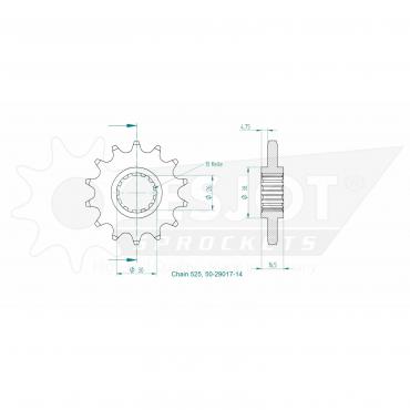 ESJOT Front Sprocket 14 Z