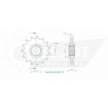 ESJOT Front sprocket 15 Z