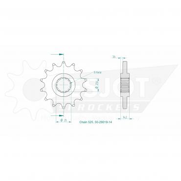 ESJOT Front Sprocket 14 Z