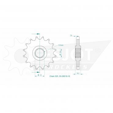 ESJOT Front Sprocket 16 Z