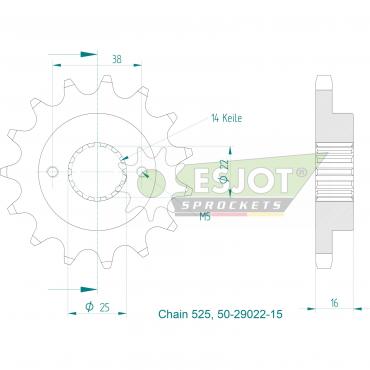 ESJOT Front sprocket 15 Z