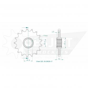 ESJOT Front sprocket 17 Z