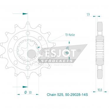ESJOT Front Sprocket 14S Z