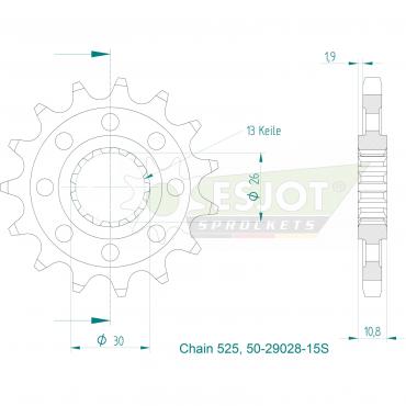 ESJOT Front sprocket 15 Z